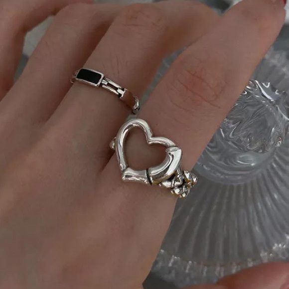 🤍Insta ring HEART ring sterling silver ring - Picture 4 of 5